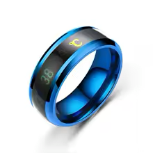 Smart Stainless Steel Couple Ring – Waterproof, Temperature-Sensitive Jewelry